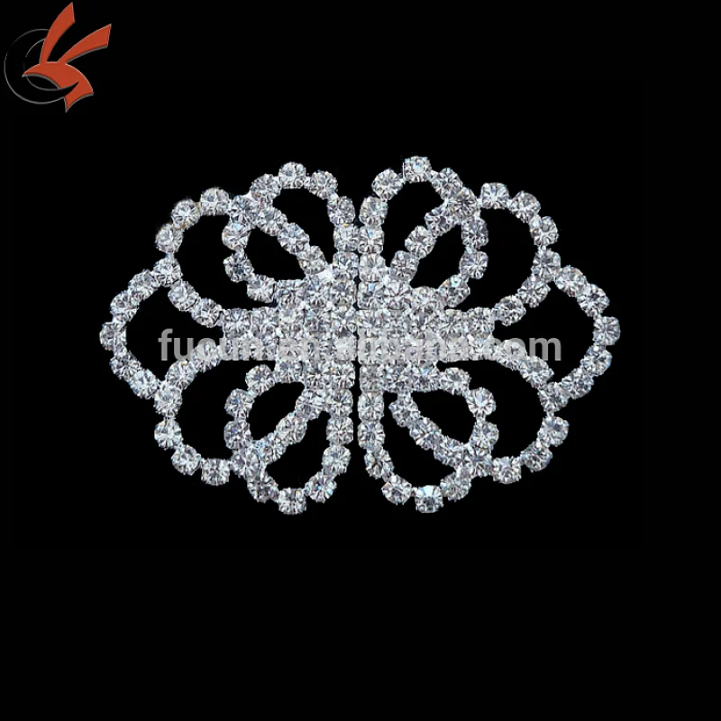 rhinestone flower pair buckles for wedding invitation silk box