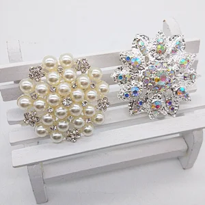 New wholesale ivory pearl crystal rhinestone shoe clip