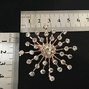 Women Jewelry Accessories rose gold plating rhinestone snowflake brooch for wedding accessories