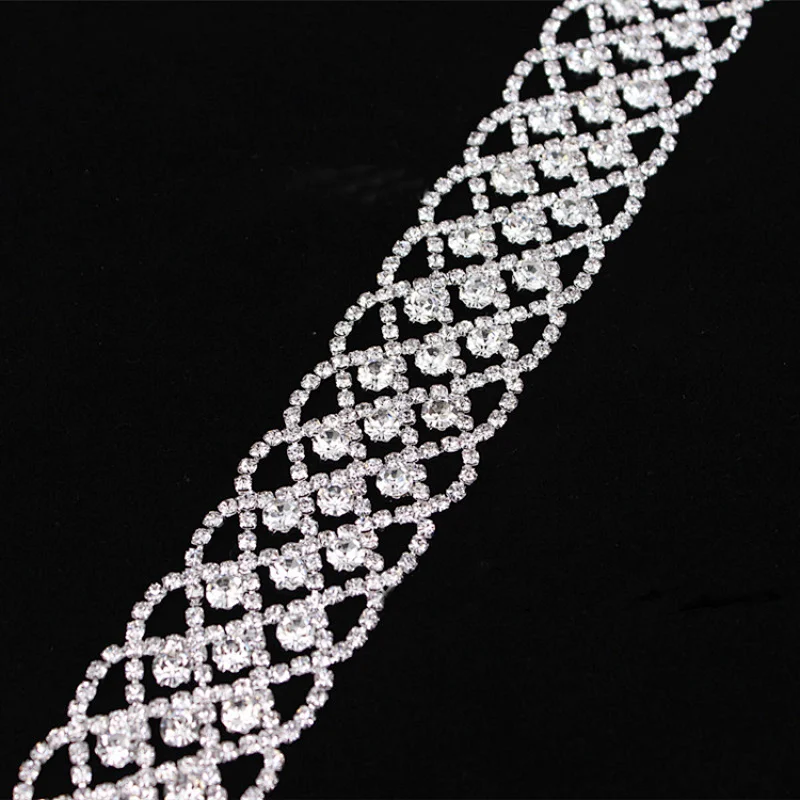 Hot sale flash full diamond hand stitching wedding dress hair accessories decorative crystal chain
