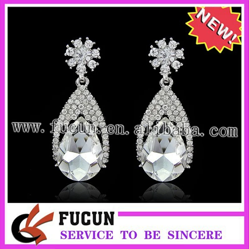 Vintage Style Rhinestone Wedding Teardrop Earrings