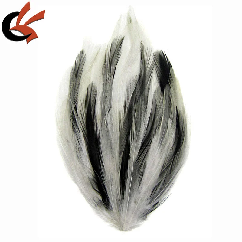 DIY Feather Headband Black & White Hackle Feather Pad
