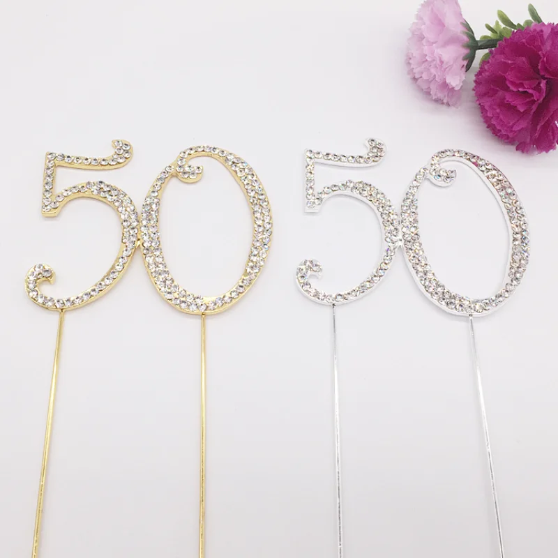 Hot Sale Cake Accessory Event & Party Cake Decoration 50th Birthday Cake Topper