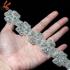 wedding lace crystal rhinestone strip