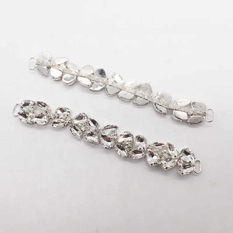 Wholesale Teardrop Jewelry Rhinestone Glass Crystal Connector For Competition Swimming Suit