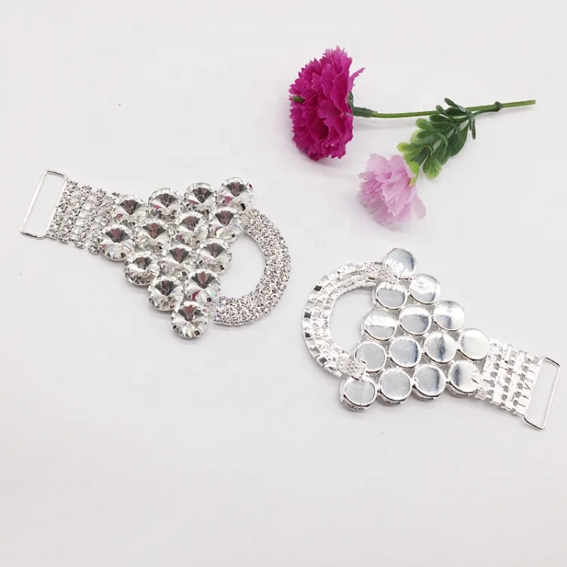 High Quality Jewelry Glass Metal Swimwear Buckle Parts Crystal Bikini Connectors