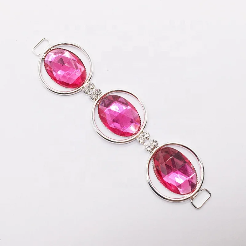 12cm Crystal Red Diamond Acrylic Neck Rhinestone Connector For Sandbeach Bikinis
