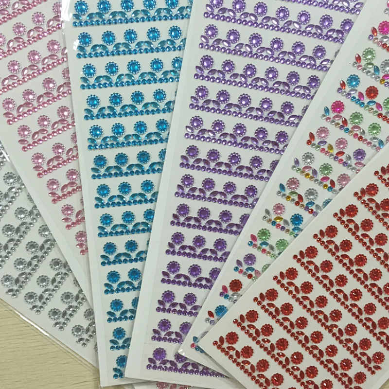 custom acrylic rhinestone jewel sticker long strip self adhesive pearls and rhinestone stickers