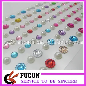 Free shipping multicolor round shape gem sticker
