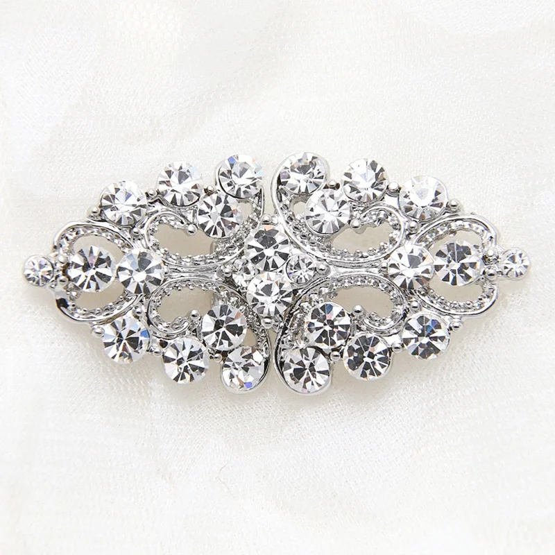 Wedding rhinestone crystal buckle closure clasp alloy crystal garment dress buckles