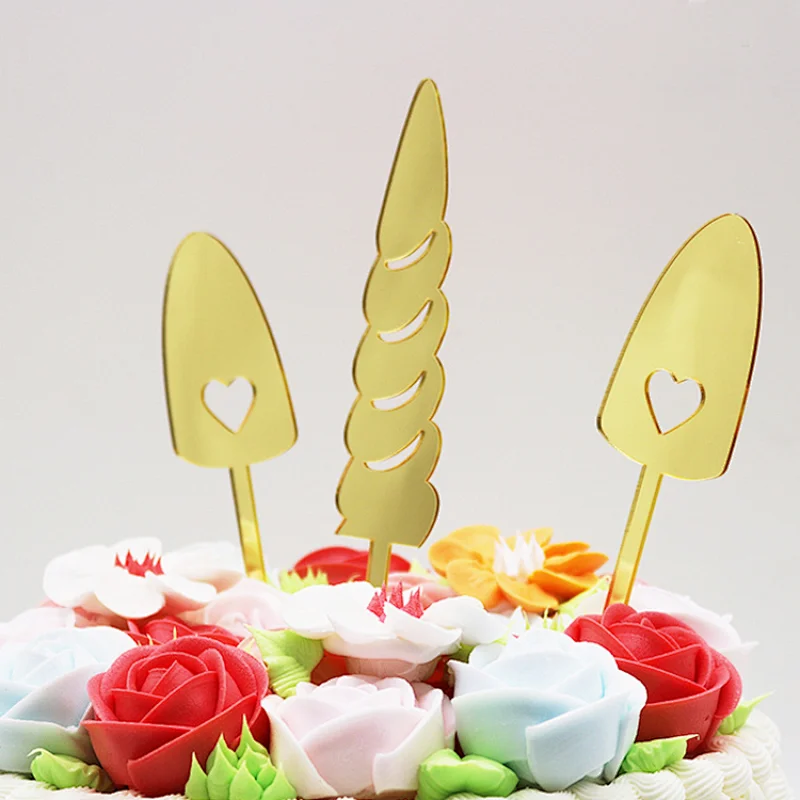 unicorn party supplies gold mirror birthday acrylic cake stand for decor