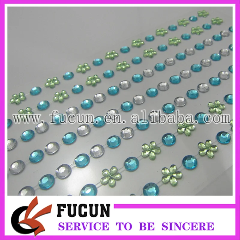 Wholesale acrylic high quality rhinestone gem sticker