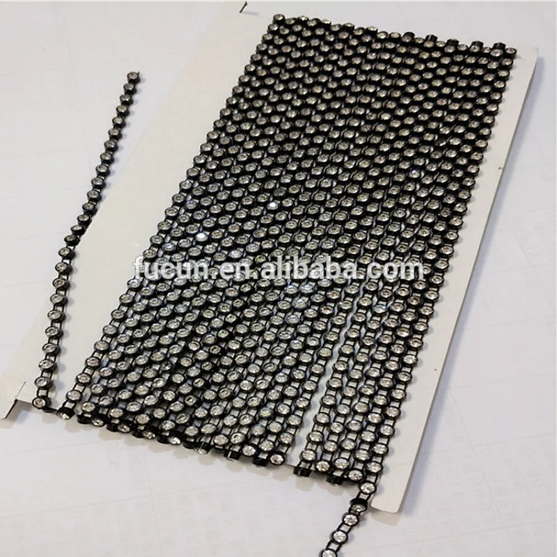 wholesale cheap plastic colorful rhinestone banding chain trimming