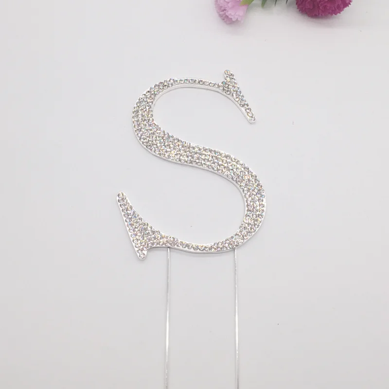12cm A to Z a set of capital alphabet crystal birthday cake topper