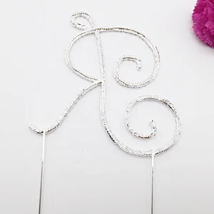 Shinning twinkle toothpick letter initial name cake topper for wedding birthday party decoration