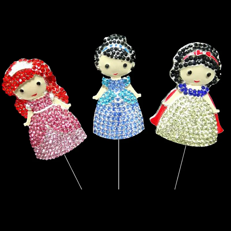 2019 New items hot sale rhinestone cartoon style cake topper for kids party