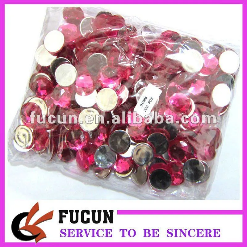Hot salad Acrylic diamond gem flat back