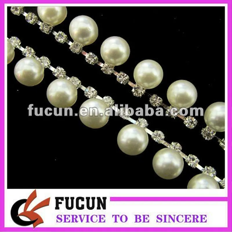 pearl rhinestone trimming for wedding