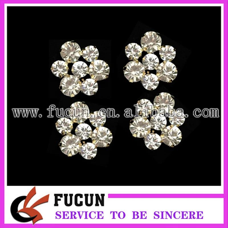 women new design flower jewelry gold plated inlay shining rhinestone brooch