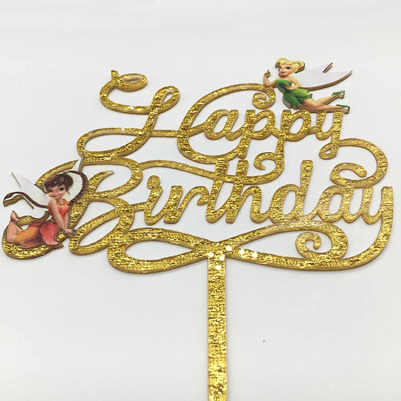 Customized acrylic gold glitter happy birthday cake topper Wholesale in Amazon