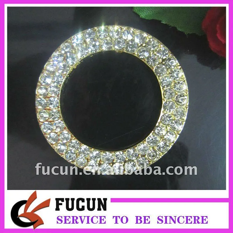 45mm round double rings / rhinestone buckles