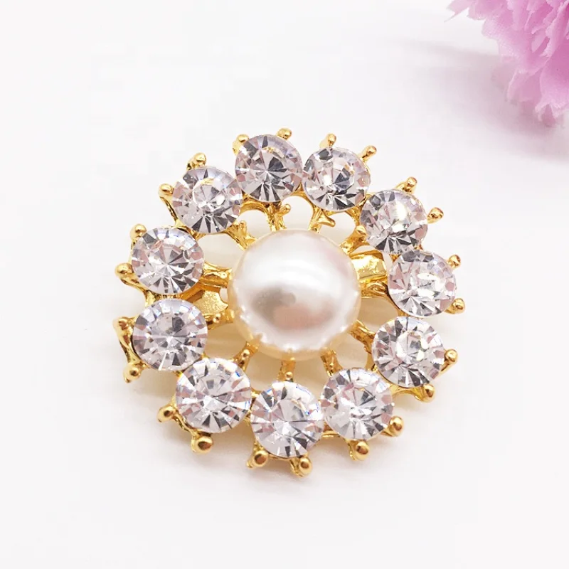 fashion cheap small size korean pearl brooch for wedding invitation card