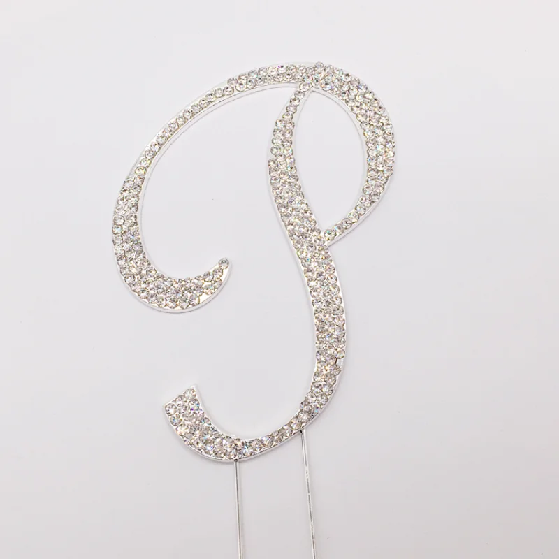 Hot Sale Cake Decoration Birthday Theme Party Rhinestone Alphabet Set Cake Topper