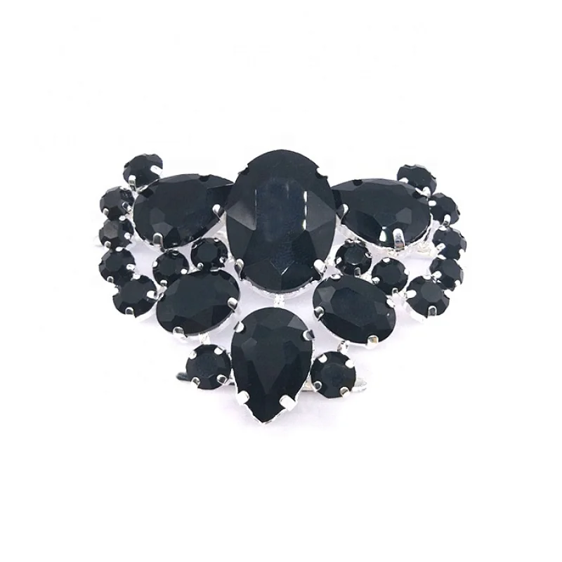 2019 New Antique Black glass rhinestone decorative shoe buckles