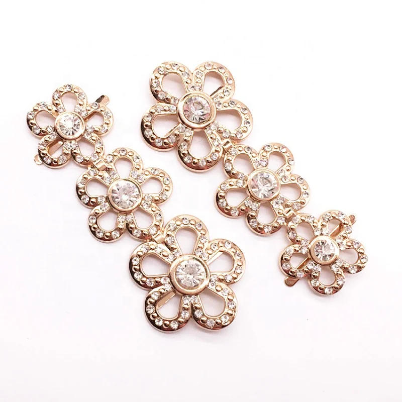Factory direct wholesale antique metal flower shoe buckle for decoration