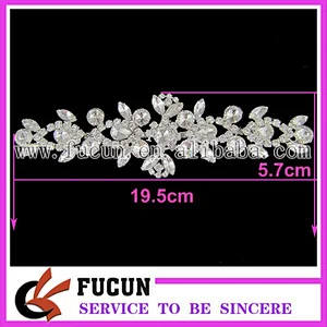 Hot Sale Silver Plated Clear Glass Rhinestone Flower Applique Sewing Craft
