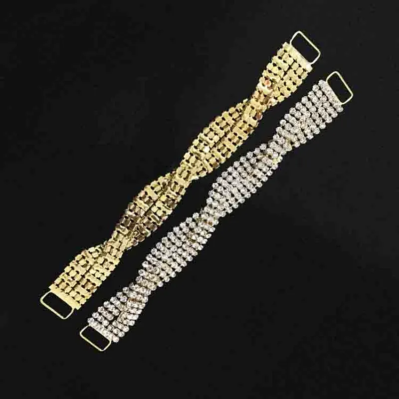 new style bling metal gold plating diamond crystal bikini connector