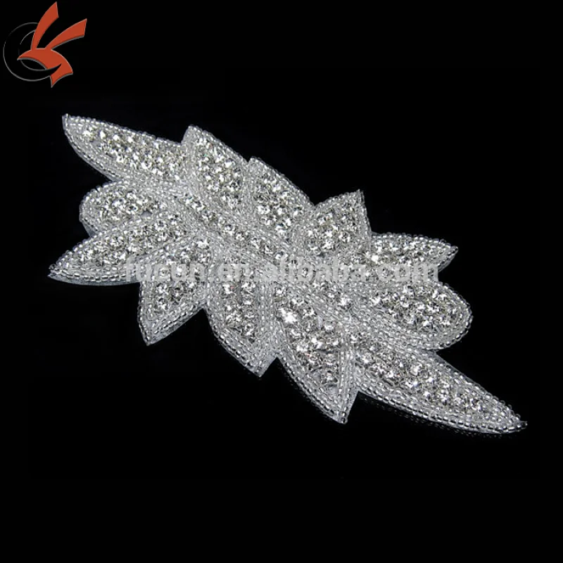 Sew on DIY beaded patch for Bride Wedding Accessories, Evening dress
