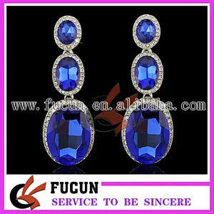 fashion high quality shiny silver hanging earring sets jewelry for wedding