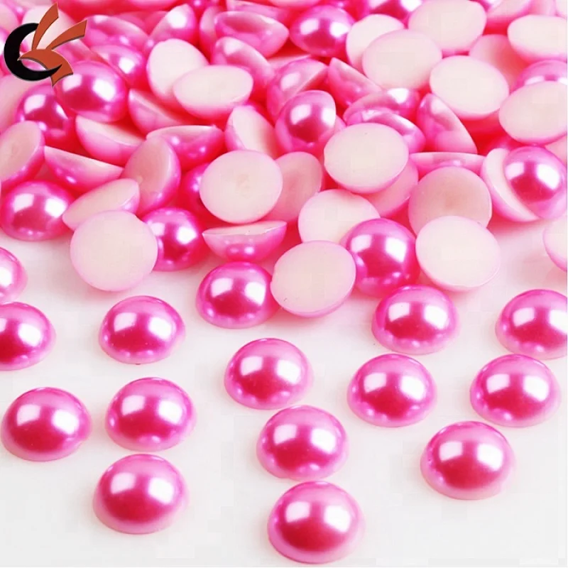 1.5mm,2mm,3mm,4mm half round loose flatback plastic acrylic bead pearl