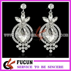ladies earrings designs silver plated earring jewelry for party/wedding