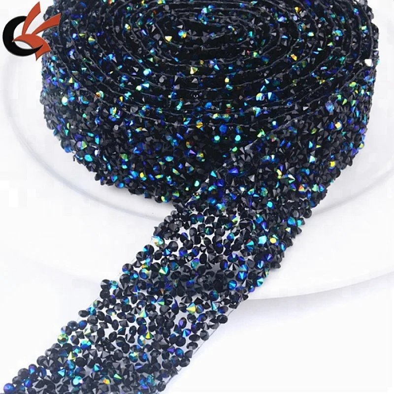 Iron On Rhinestone Chain Trimming rhinestone appliques Garment Accessories