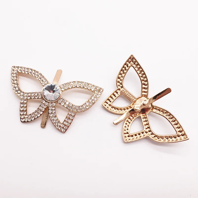 custom rhinestone butterfly shape shoes buckle accessories