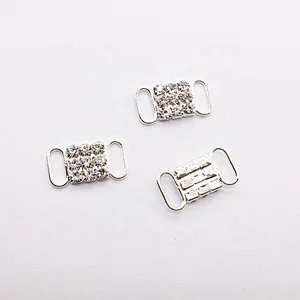 wholesale diamante bikini accessories small crystal rhinestone connector for bikini bra
