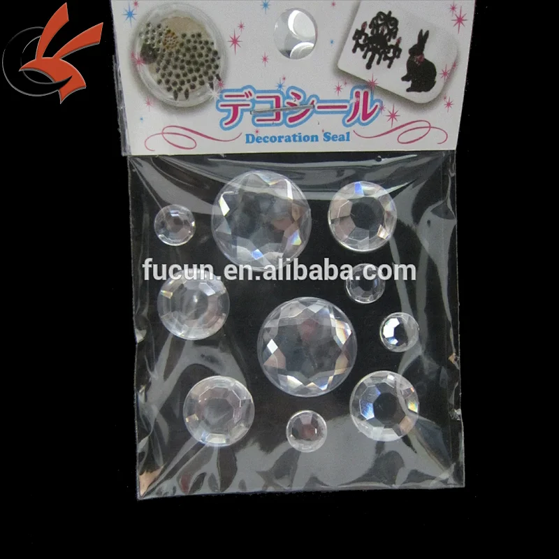 Cell Phone Car Computer Self Adhesive Rhinestone Bling Stickers Round