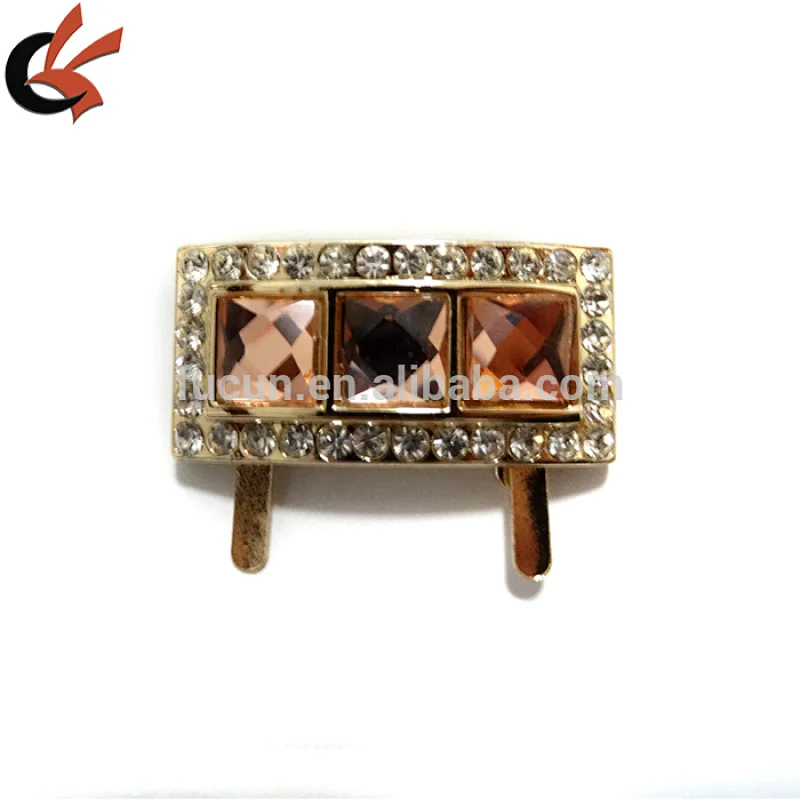 gold plating acrylic and rhinestone Wedding Bridal Shoe clips