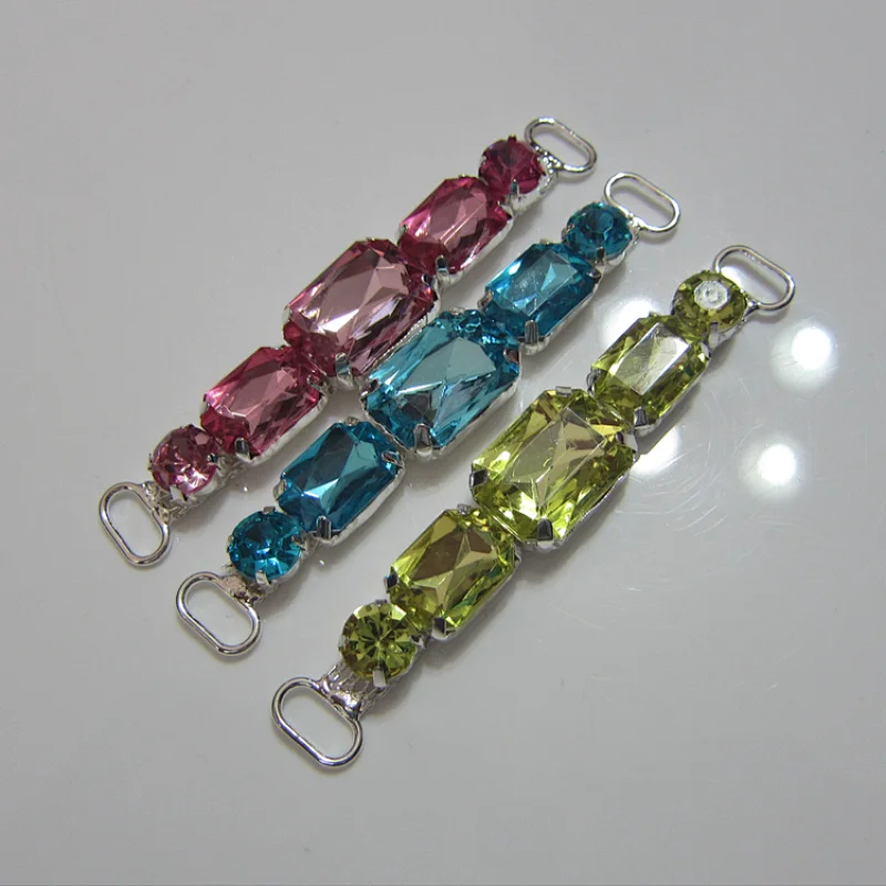 cheap price bulk assorted color crystal transparent acrylic bikini connector for sale
