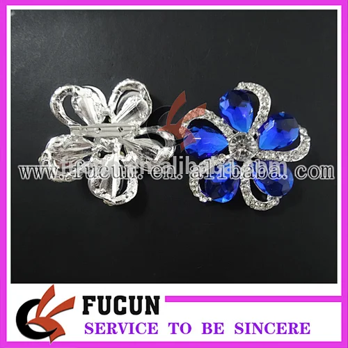Guangzhou colorful glass diamante embellishment brooches for women