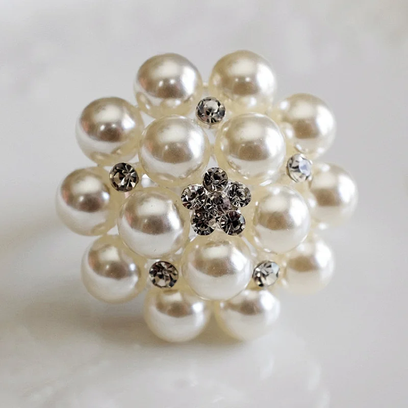 hot sell bulk flower pearl rhinestone napkin rings for wedding table decoration