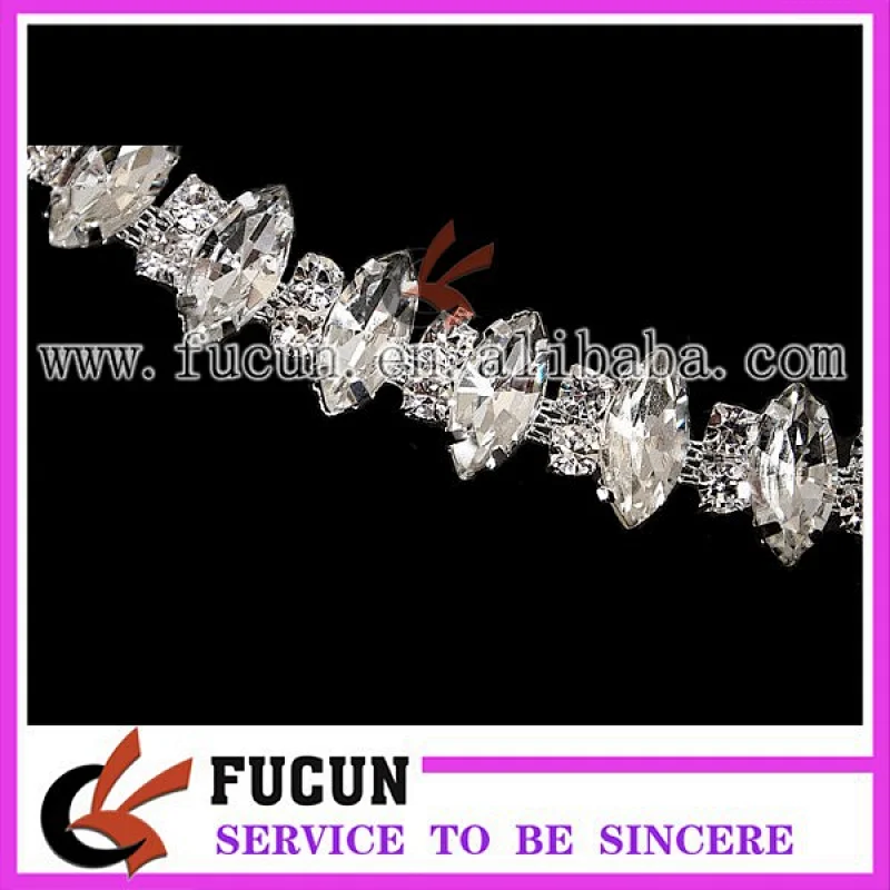 Clear Rhinestone Chain Applique Trim Bridal Dress Sewing Crafts