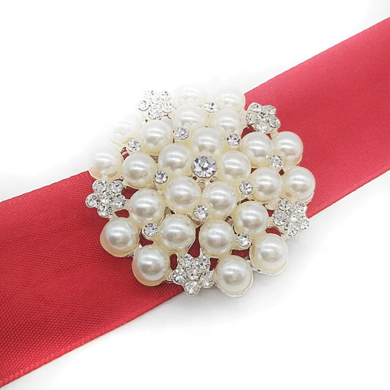 New wholesale ivory pearl crystal rhinestone shoe clip