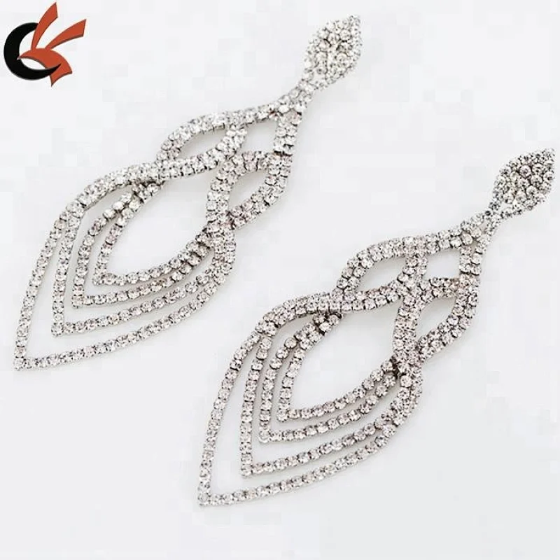 Vintage Chandelier Bridal Wedding Rhinestone Earings