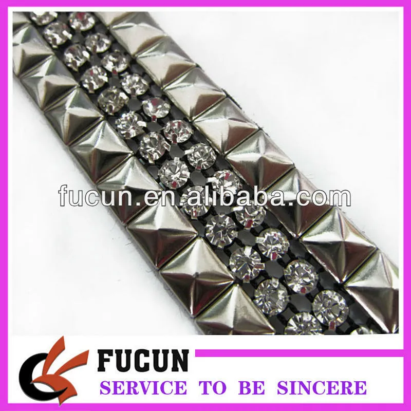 wholesale decorative rhinestone mesh trimming / rhinestone banding trimming