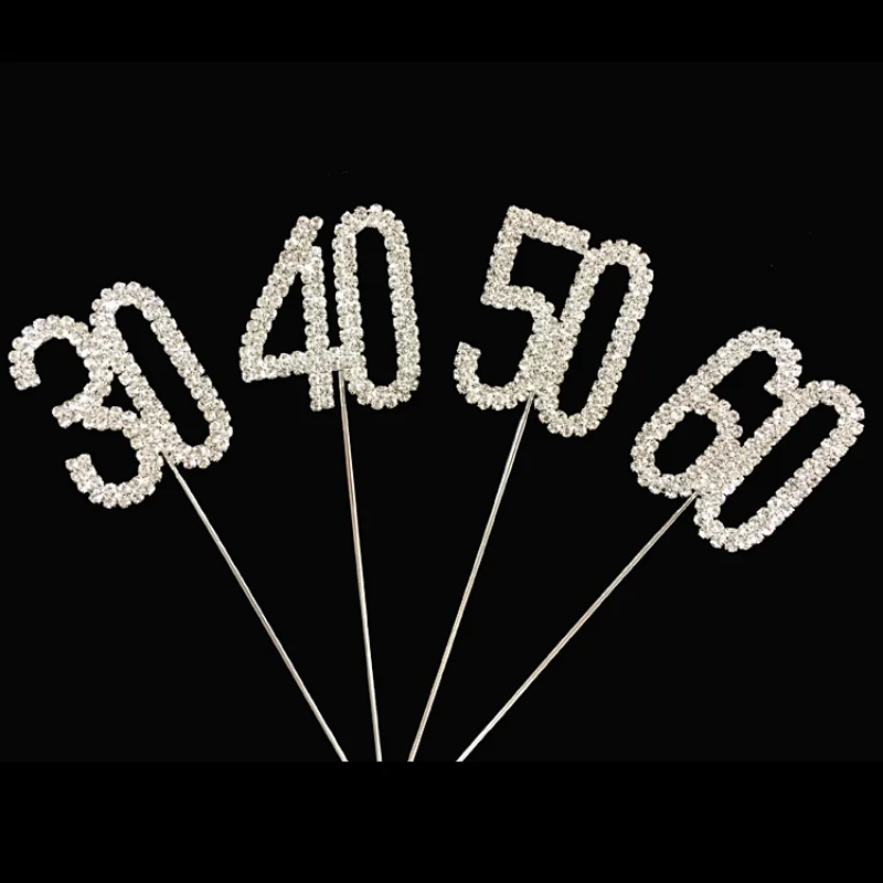 wholesale 4.5cm number 1 to 100 birthday years old cake topper set figure cupcake toppers