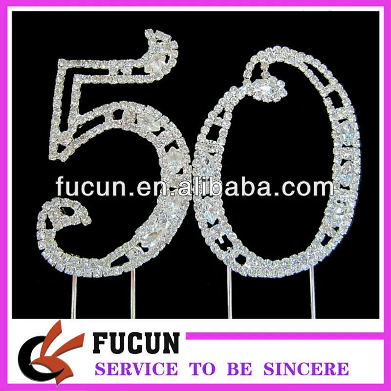 50 rhinestone cake topper for birthday party supplies
