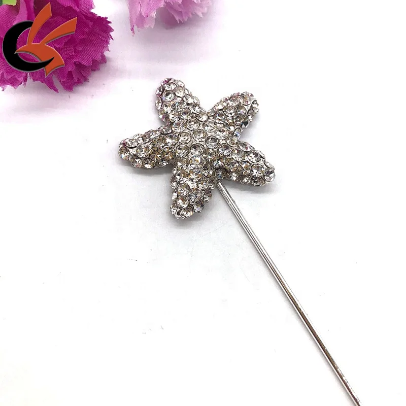 Sparkly unique solid star shape wedding crystal rhinestone cake topper